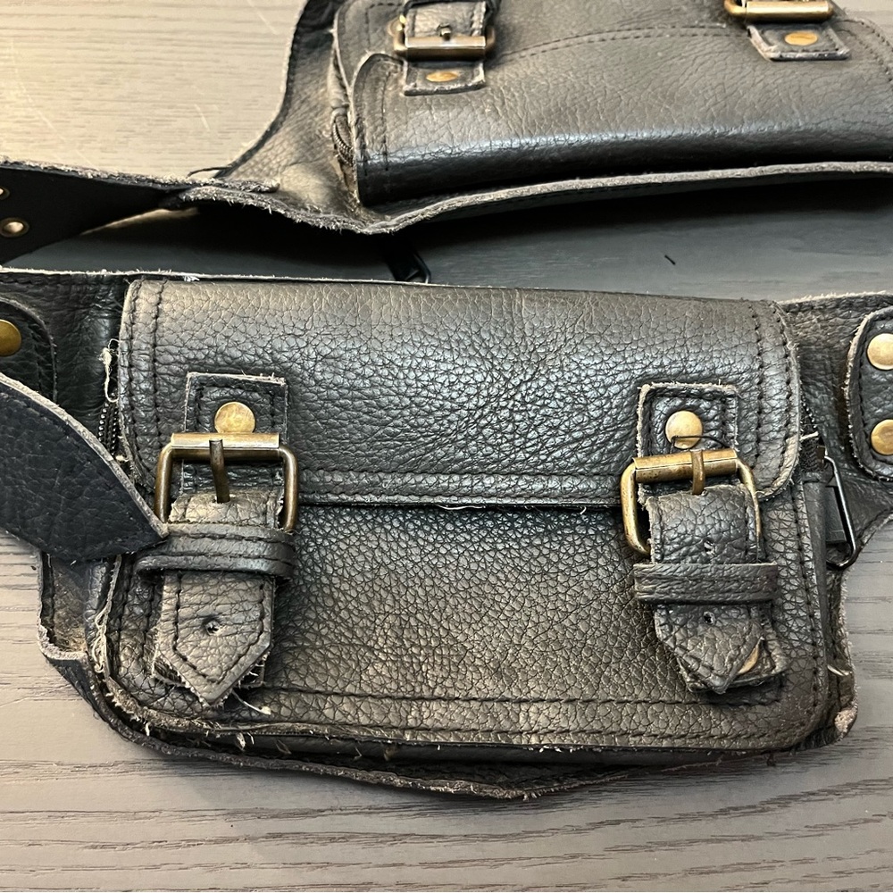 Leather Waist Utility Bag Belt